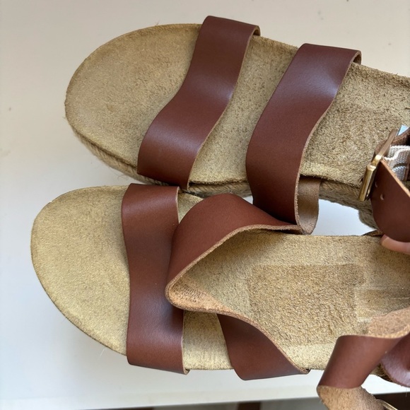 Steve Madden Kelton Brown Leather Platform Sandals Sz 10 - Picture 6 of 10